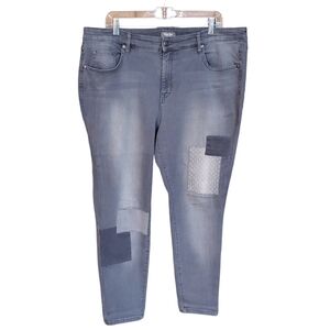 Matha Stewart patchwork skinny jeans